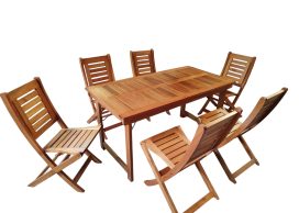 Mesa 1,5 Eucalipto + 6 Nuva